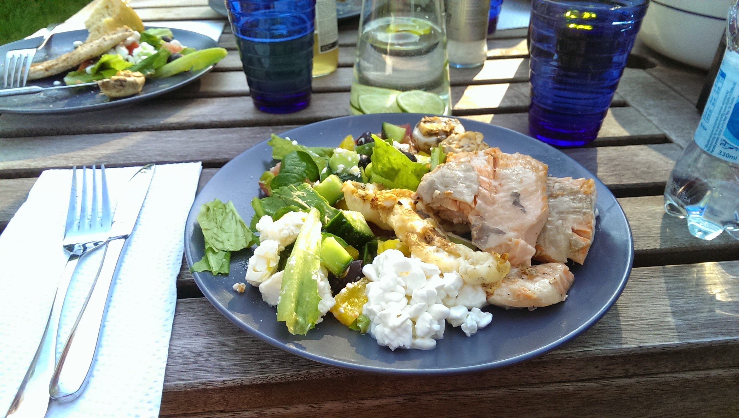 Salmon and vegetables lunch